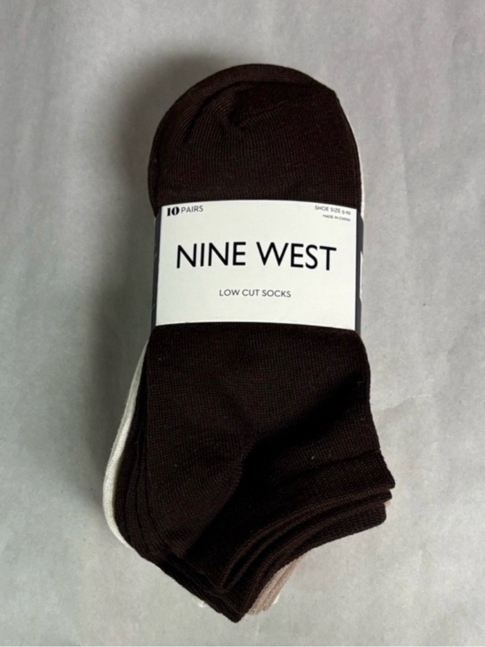 New Nine West Socks Women’s 10 Pair Brown & Tan Low Cut Socks Casual Activewear